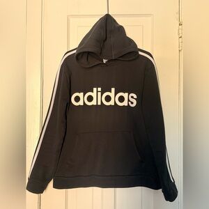 Adidas Black Hoodie with White Lettering